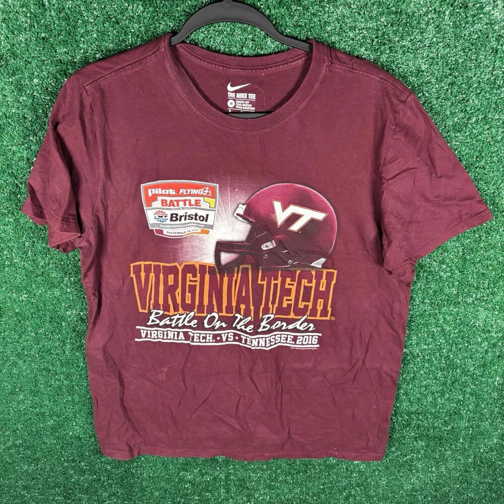 Nike Virginia Tech Shirt Men M Maroon Battle of The Border War Bristol 2016
